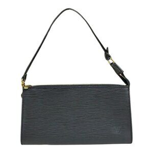 LOUIS VUITTON Black Leather Bag